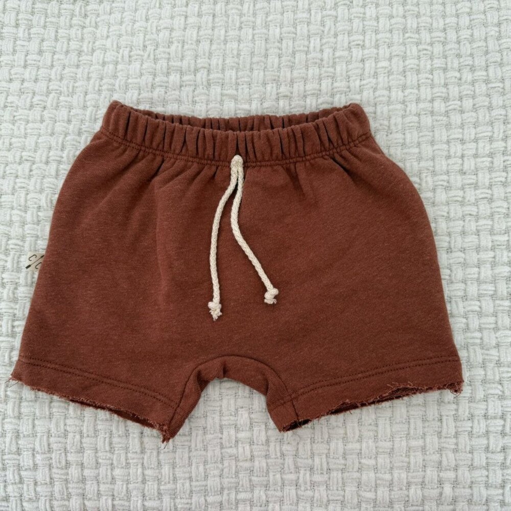 Childhoods Brown Raw Trim Shorts